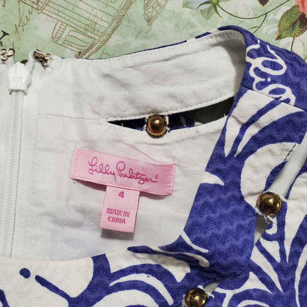 Lily Pulitzer Lindy Shift Dress in Spectrum Blue Tide Pools - Picture 6 of 8